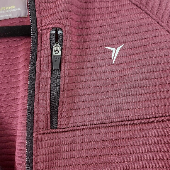 Old Navy Youth Kid US 14-16 Burgundy Black Full-Zip Jacket Back To School Fall - Picture 4 of 8